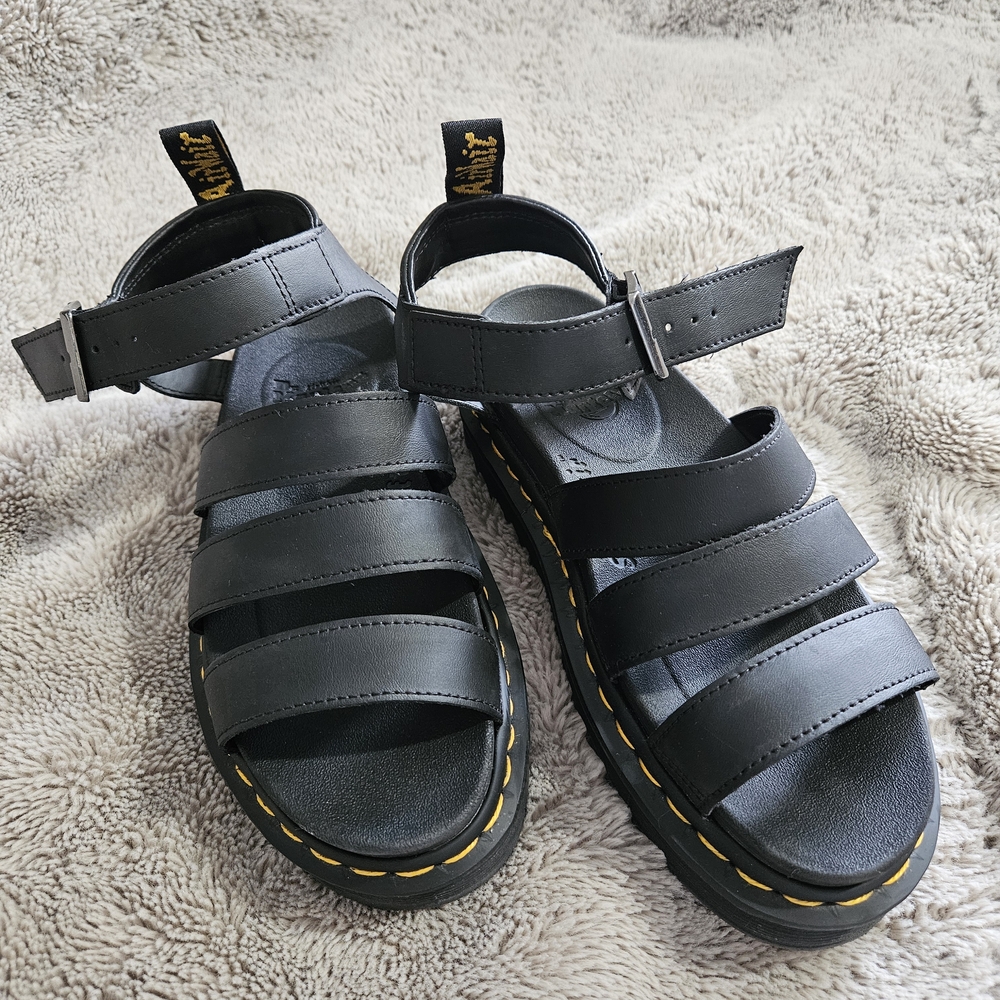 Dr. Martens Black Leather Sandals